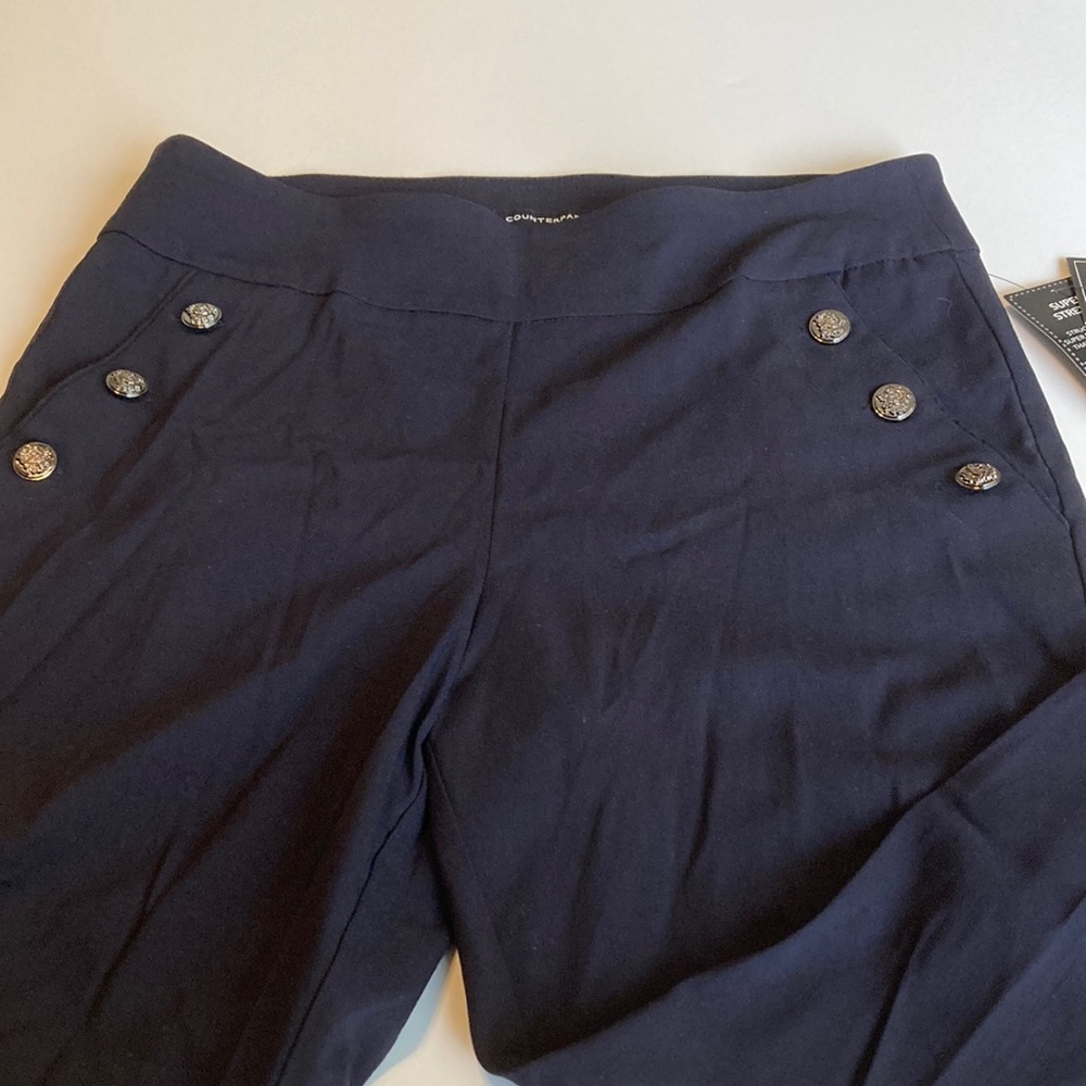 Counterparts Navy Button-Accent Capris